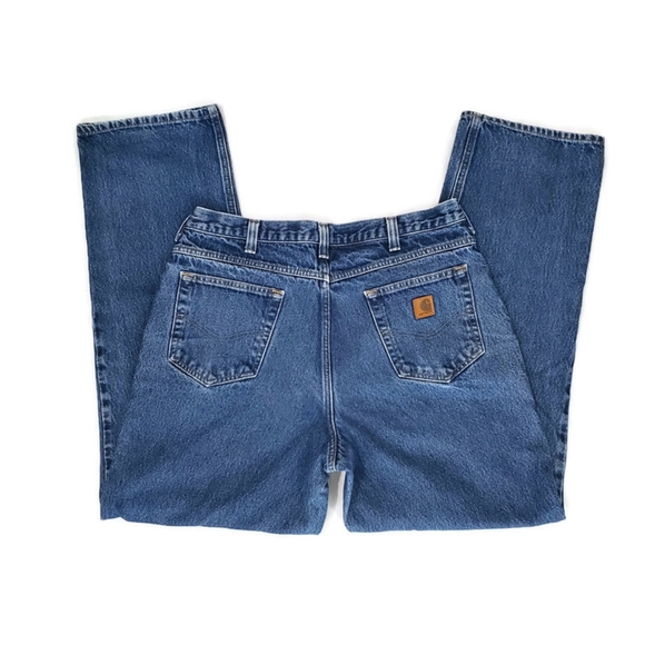 CARHARTT Relaxed Fit Jeans 36x34 Men's Blue Denim Work Pants - Picture 4 of 15